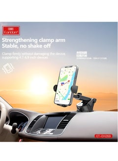 Earldom Earldom EH269 Car Phone Holder – 360° Rotation – Strong Suction for Windshield or Dashboard – Black  - Image 3