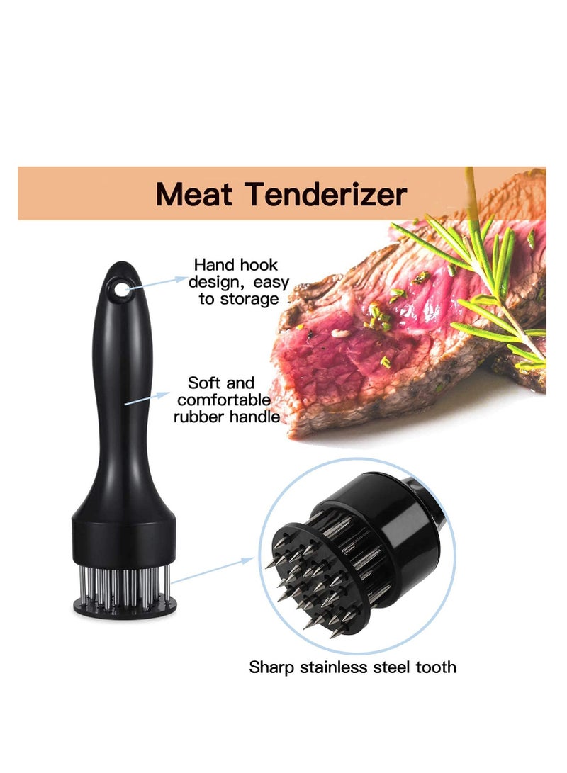 SOLARAE Meat Tenderizer Tool Profession Kitchen Gadgets 21 Blades Stainless Steel Needle Meat Mallet with Cleaning Brush for BBQ, Marinade, Tenderizing Beef, Chicken, Fish, Baking Cooking Set - Image 3