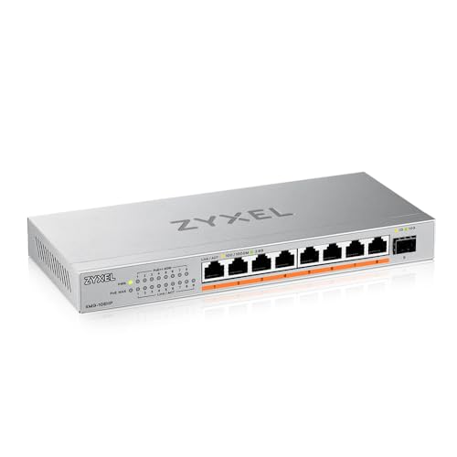Zyxel 8-Port PoE 2.5G Multi-Gigabit Unmanaged Network Switch @ 100W with 8 x PoE++(60W) | 1 x 10G SFP+ | Auto-MDI/MDIX | Fanless | Desktop or Wall Mount| Plug and Play (XMG-108HP) - Image 1