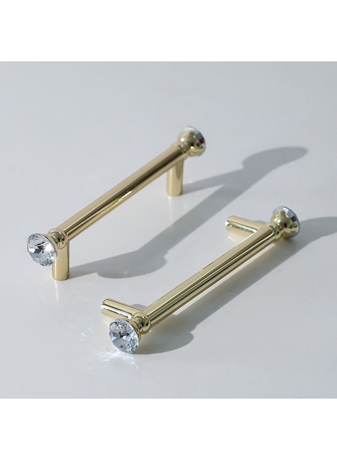 milano Milano Luna Crystal Cabinet Handle – Elegant Zinc Alloy Drawer Knob with Sparkling Design for Cabinets, Wardrobes, Dressers & Furniture Small Gold  - Image 1