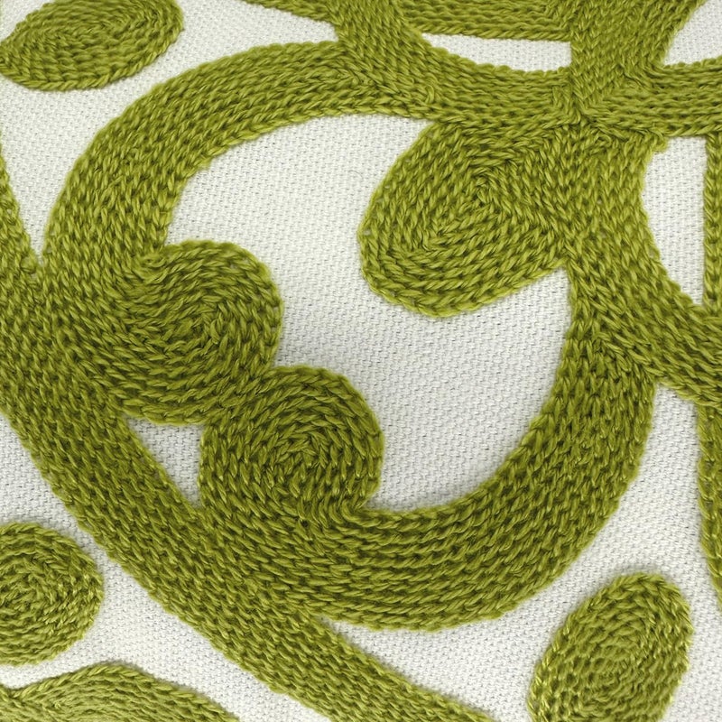 Alysheer Embroidered Lumbar Decorative Throw Pillow Cover 12 x 20 inches, Classic Mandala Chic Pattern Avocado Green Farmhouse Cushion Case for Sofa Couch Bed Living Room(Chartreuse Green) - Image 3