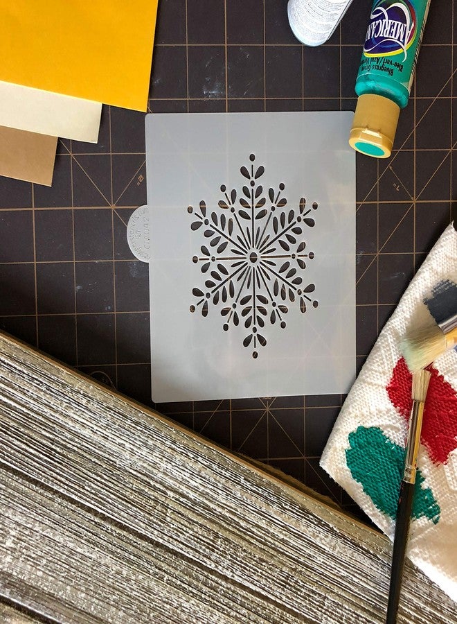 ديزاينر ستينسلز قالب تزيين الكعك والحرف اليدوية بتصميم ندفة الثلج الكلاسيكية CM042 من تصميم Designer Stencils - Image 3