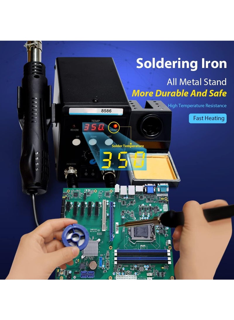Generic - Soldering Station 2 in 1 Functions Electric Soldering Iron SMD Hot Air Rework Station - Image 1