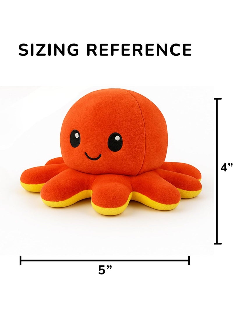MAGIC VAULT Reversible Octopus Plush Toy – Double-Sided Mood Flip Plushie with Happy and Angry Faces – Soft Stuffed Animal Doll for Kids, Adults assorted color - Image 2