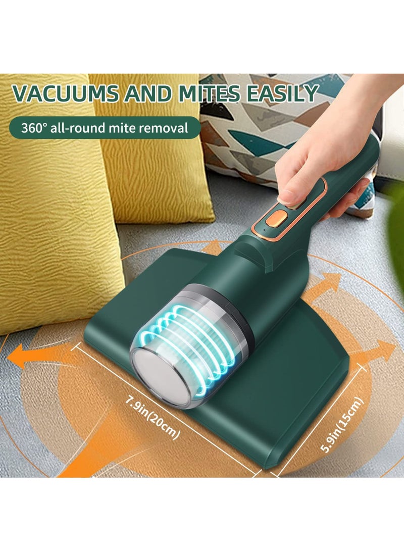 SOLARAE Bed Vacuum Cleaner,Handheld UV Mattress Vacuum Cleaner,Wireless Mite Remover Cleaning Machine,Bed Dust Vacuum Machine Effectively Clean Up Bed, Pillows, Cloth Sofas, and Carpets, Green - Image 5