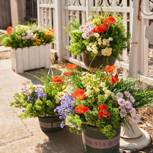 Clycaloor 23Pcs Outdoor Artificial Boxwood UV Resistant Fake Stems Plants, Faux Plastic Greenery for Indoor Outside Hanging Plants Garden Porch Window Box Home Wedding Farmhouse Décor - Image 3