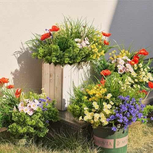 Clycaloor 23Pcs Outdoor Artificial Boxwood UV Resistant Fake Stems Plants, Faux Plastic Greenery for Indoor Outside Hanging Plants Garden Porch Window Box Home Wedding Farmhouse Décor - Image 4