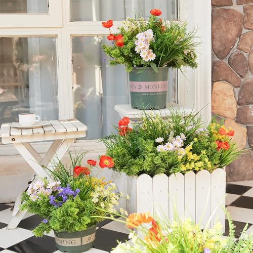 Clycaloor 23Pcs Outdoor Artificial Boxwood UV Resistant Fake Stems Plants, Faux Plastic Greenery for Indoor Outside Hanging Plants Garden Porch Window Box Home Wedding Farmhouse Décor - Image 5