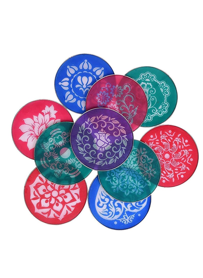 Pamidhar Pamidhar Magic Rangoli Making Kit 8 Inch Plastic Round Stencil for Rangoli Floor and Diwali Decoration Multicolor Random Design  - Image 2
