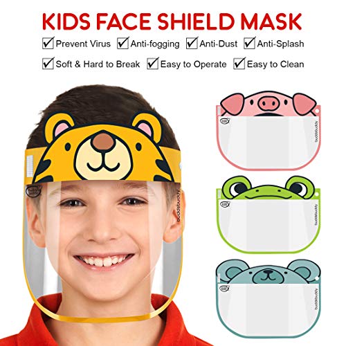 Buddsbuddy Kids Face Protective Mask with Transparent Safety Shield with Elastic Band and Sponge, Multicolor(Combo of 2) - Image 4