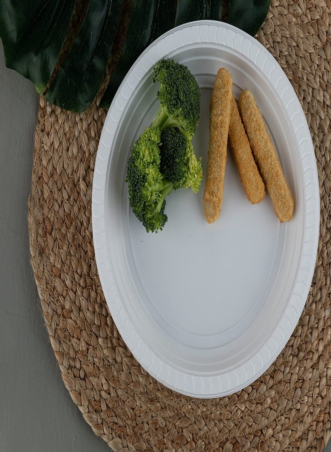 Blue Sky 9 Inch White Plastic Plates - [200 Count] Disposable Plastic Plates, Microwave Safe, Perfect for Birthday Parties, Weddings, Banquets, Picnics, and Everyday Use - Image 4