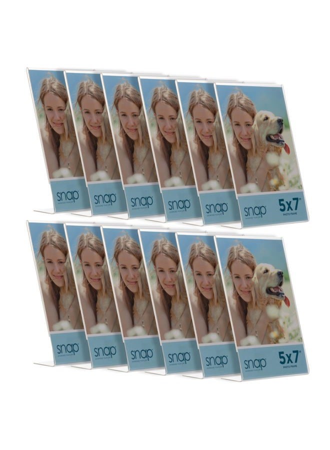 SNAP 5x7 Clear Acrylic Self Standing Frame, Set of 12 - Image 1