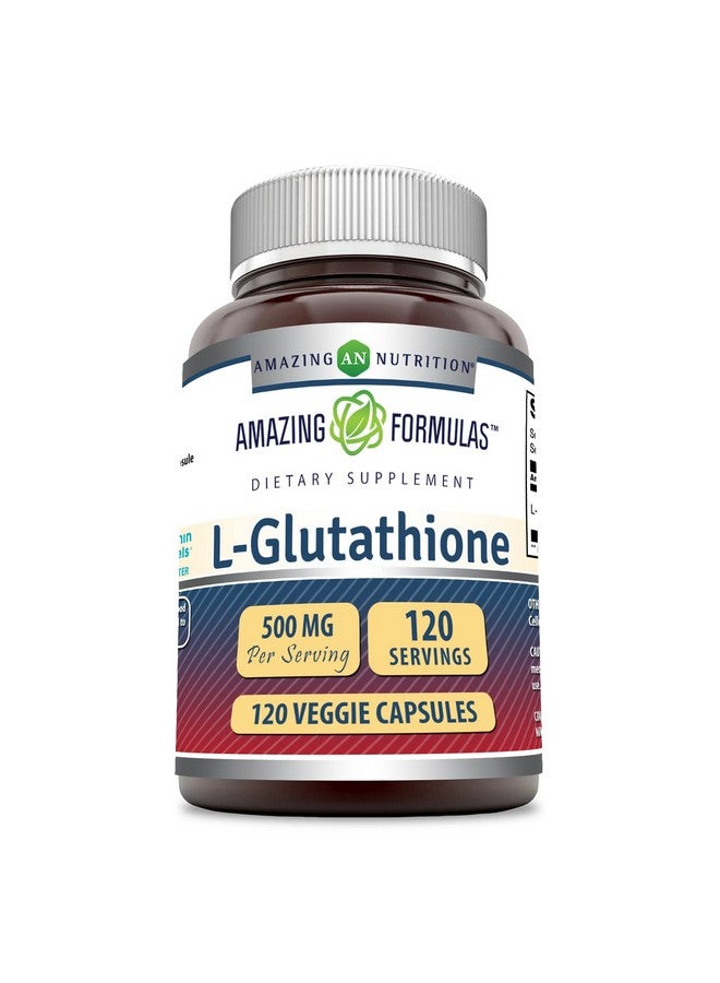 Amazing Nutrition Amazing Formulas L-Glutathione 500 Mg 120 Veggie Capsules | Non-GMO | Gluten Free | Made in USA | Suitable for Vegetarians - Image 1