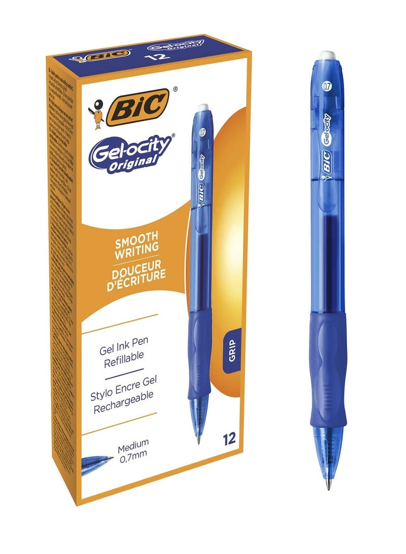 Bic 12 قطعة قلم حبر جل جيلوسيتي 0.7 مم حبر أزرق - Image 1