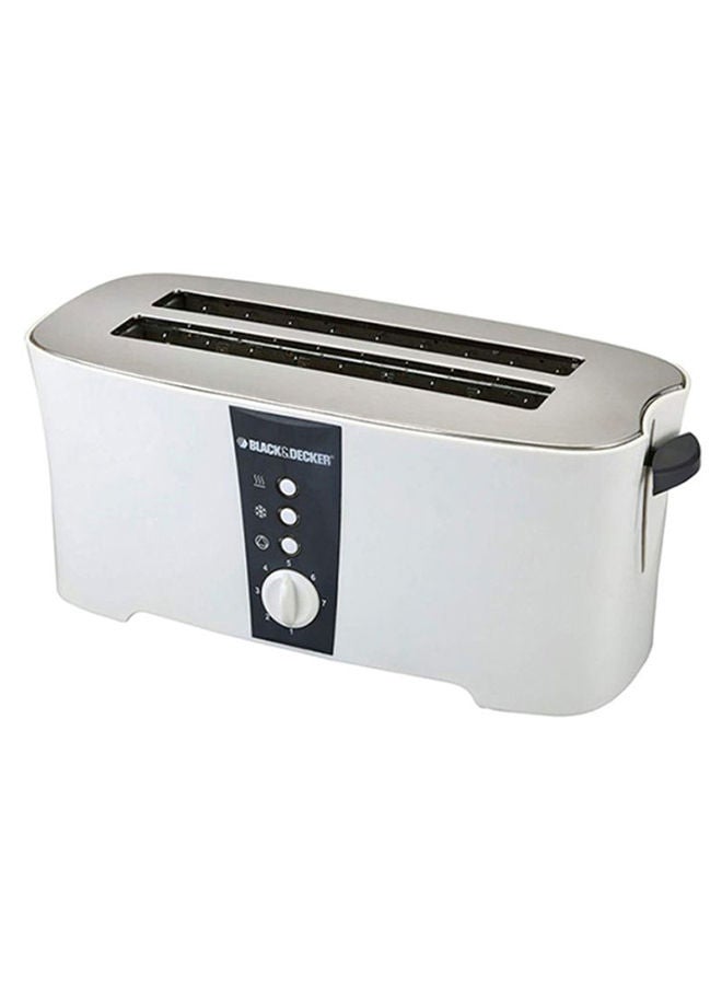 BLACK+DECKER 4-Slice Electric Toaster 4 Slices 1350 W ET124 White/Black/Silver - Image 1