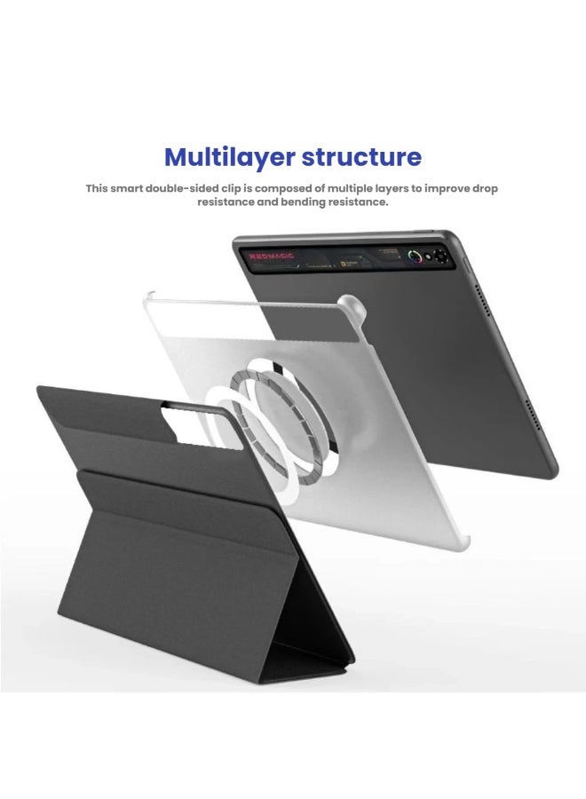 عام غطاء مغناطيسي متوافق مع تابلت الألعاب زدتي نوبيا ريد ماجيك 3 برو 9.06 بوصة (2025) - غطاء صلب من PC مقاوم للانثناء ثنائي الجوانب قابل للفصل مع حامل - Image 3