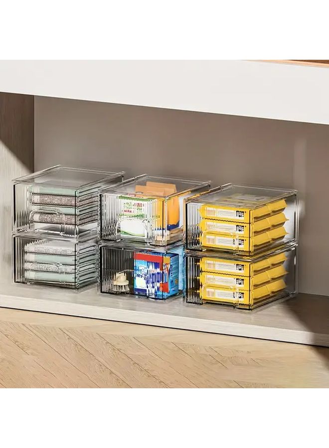 2 Pack Transparent Acrylic Stackable Storage Drawer Organizer For Desktop Vanity Bathroom Kitchen Cabinet Laundry Room Pantry Dressing Room - Image 5