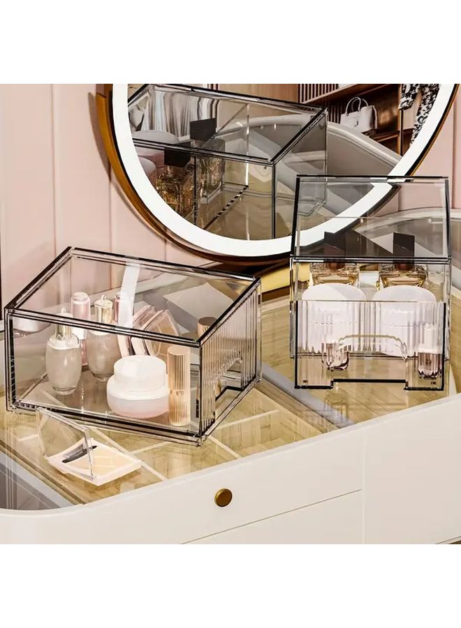 2 Pack Transparent Acrylic Stackable Storage Drawer Organizer For Desktop Vanity Bathroom Kitchen Cabinet Laundry Room Pantry Dressing Room - Image 4