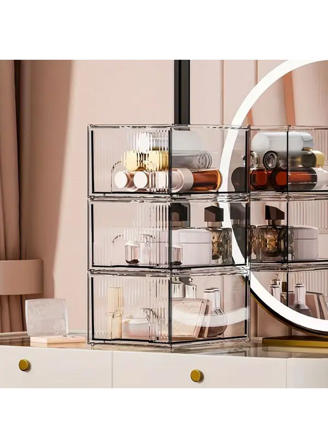 2 Pack Transparent Acrylic Stackable Storage Drawer Organizer For Desktop Vanity Bathroom Kitchen Cabinet Laundry Room Pantry Dressing Room - Image 2