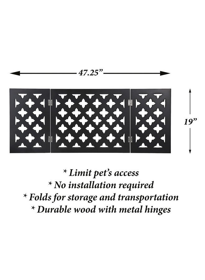 Etna Indooroutdoor Solid Wood Starlight Design Freestanding Foldable Adjustable 3Section Pet Gate - Image 3
