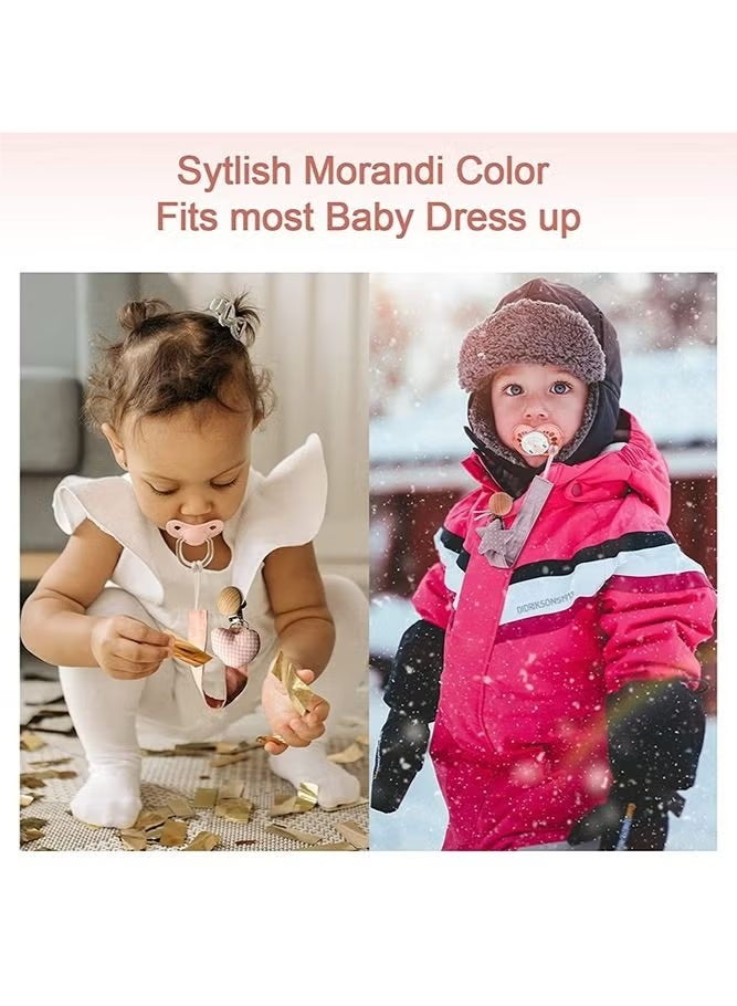 إيكيوك 5 قطع من مشابك اللهايات المصنوعة من القماش بنقوش حيوانات جميلة، وألعاب خشبية لتخفيف آلام التسنين للأطفال الرضع من الجنسين - Image 3