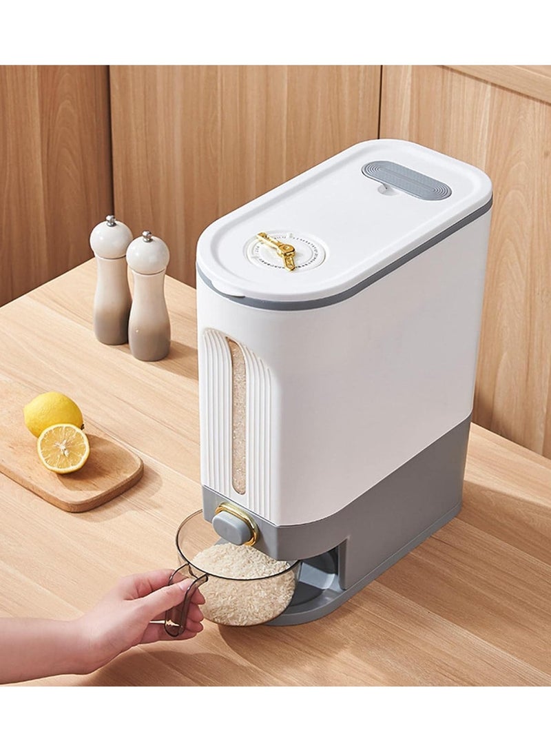 DubaiGallery Storage Bottles Rice Dispenser With Measuring Cup Large Capacity Clear Visible Airtight Flour Beans Cereal Grains Food Container - Image 2