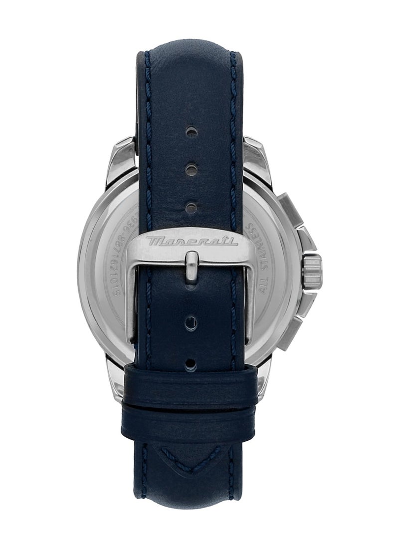 Maserati - Men’s Successo Blue Dial Leather Band Watch R8871621015 – 44mm - Image 1