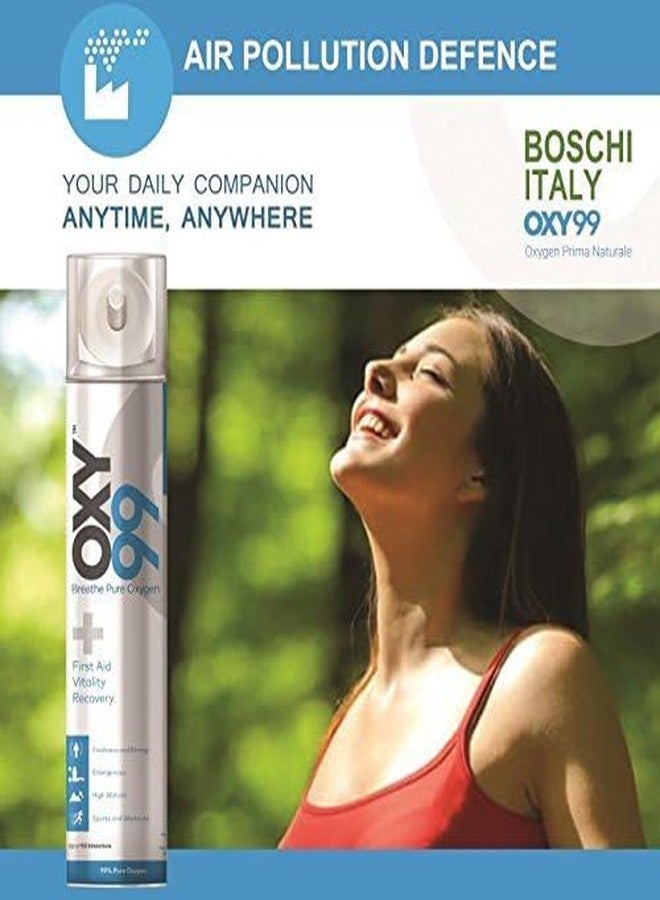 OXY99 Natural Oxygen Cylinder 6 Pack (36 ltr) with Mask, Tube & Elastic Strap - Oxygen Cylinder For Home, Oxygen Can For Scuba Diving & Hiking Adventure ING. BOSCHI ITALY - Image 4