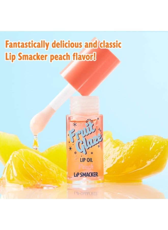 Lip Smacker Lip Smacker Fruit Glaze Lip Oil, Ultra-Hydrating & Moisturizing with High-Shine Finish, Plush Applicator for Effortless Glide, Delicious Non-Sticky Flavor - Peach  - Image 5