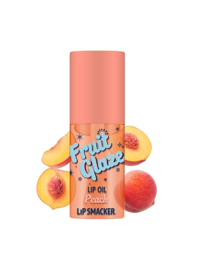 Lip Smacker Lip Smacker Fruit Glaze Lip Oil, Ultra-Hydrating & Moisturizing with High-Shine Finish, Plush Applicator for Effortless Glide, Delicious Non-Sticky Flavor - Peach  - Image 1