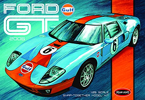Polar Lights Gulf 2006 Ford GT Snap 2T 125 Scale Model Kit - Image 1
