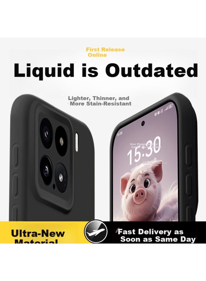 Gurrs Xiaomi 15 Case Ultra-thin Full-coverage Shockproof Liquid Silicone Protective Cover Black