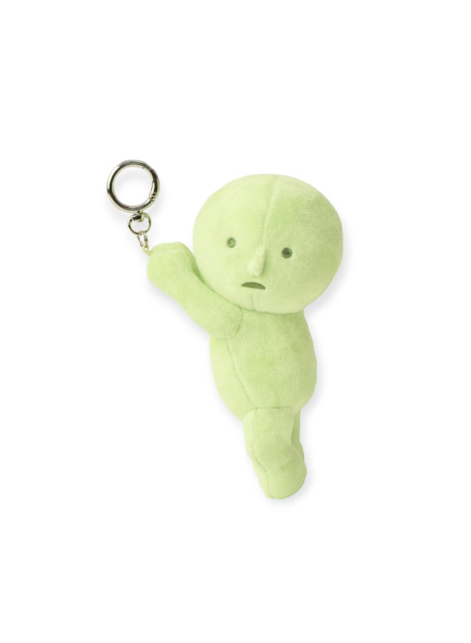 Smiski Plush Pendant Keychain - Cute Green Kawaii Character Bag Charm Hanging Keyring Accessory - Image 1