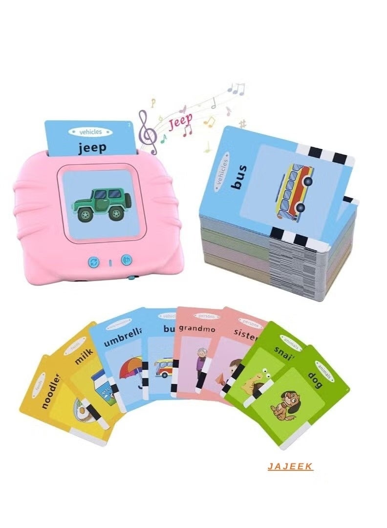بطاقات تعليمية للأطفال من عمر سنتين إلى سبع سنوات | ١١٢ بطاقة تعليمية ناطقة تحتوي على ٢٢٤ كلمة | ألعاب علاج النطق والتوحد | ألعاب تعليمية مسموعة للأطفال الرضع | مثالية لبناء المفردات والتطور المعرفي - Image 1