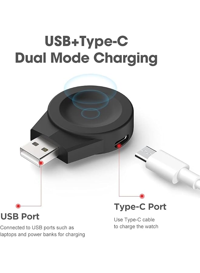 erorex 2 In 1 Usb Charger For Huawei Watch 3 Magnetic Wireless Charging For Huawei Watch 3 Pro Huawei Watch Gt2 Pro Travel Portable Smart Watch Charger For Huawei Watch 3 With Usb C Charger Port  - Image 4