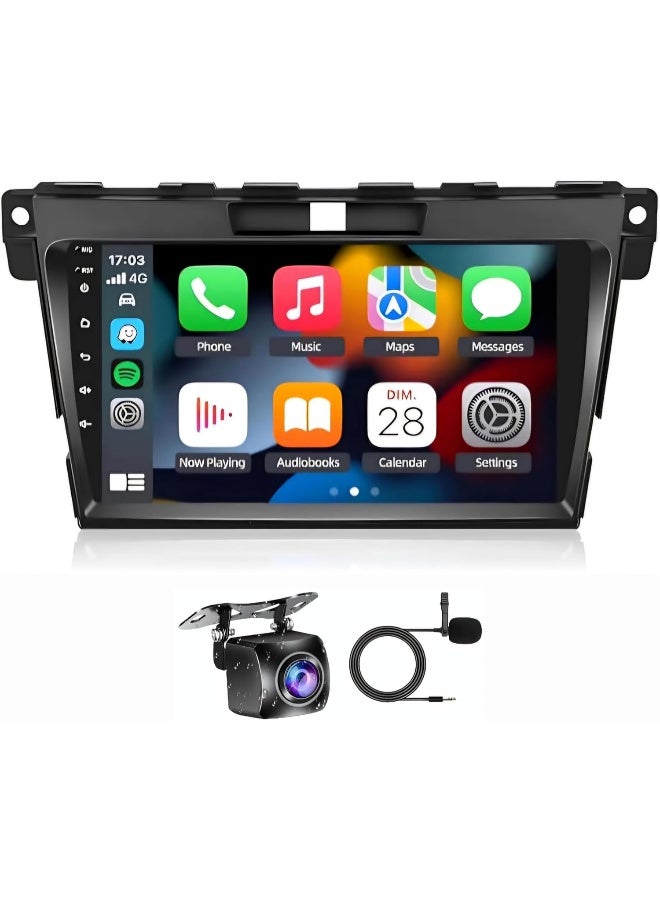 Vierex Fit Mazda CX-7 CX 7 Car Stereo Mazda CX-7 Android Screen 2008-2015 With Apple Carplay Android Auto Wireless WiFi DSP FM&AM BT AHD Camera Included Fast Interface QLED (4+32GB Carplay 8CORE) - Image 1
