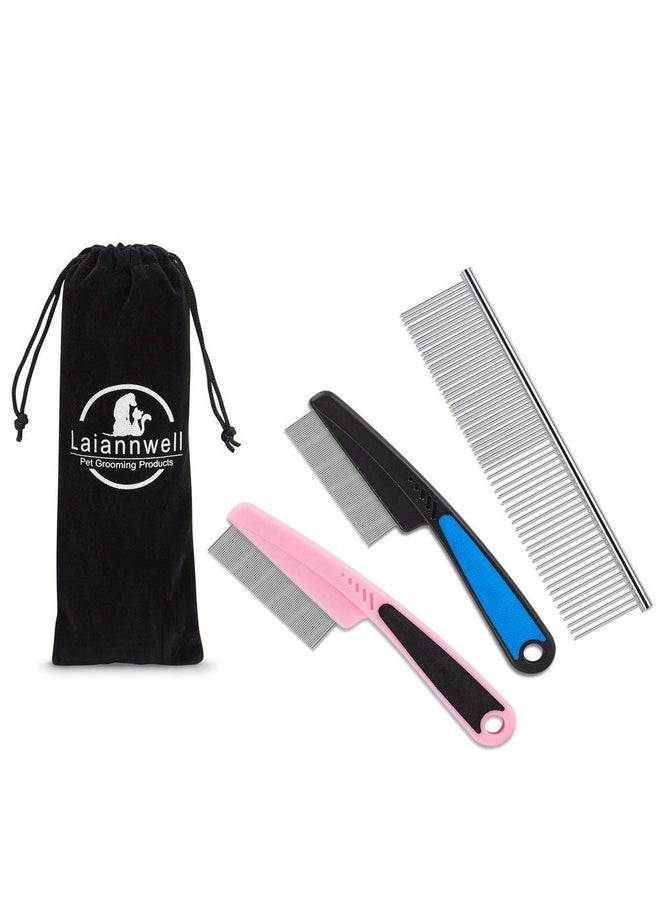 Laiannwell - Cat Comb,Pet Comb Laiannwell Professional Grooming Comb For Dog/Cat/Small Pets(3 Packs) - Image 1