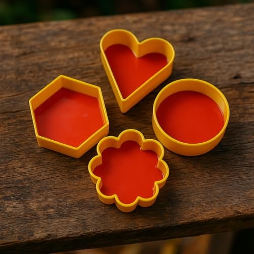 Vemlons Cutter for Cutlets/Cutlet Mold/ 4 Different Shape Plastic Biscuit Cutlet Cookies Cutter Mould Set Pastry Cake Muffin Jelly/Mould/Sancha - Image 2