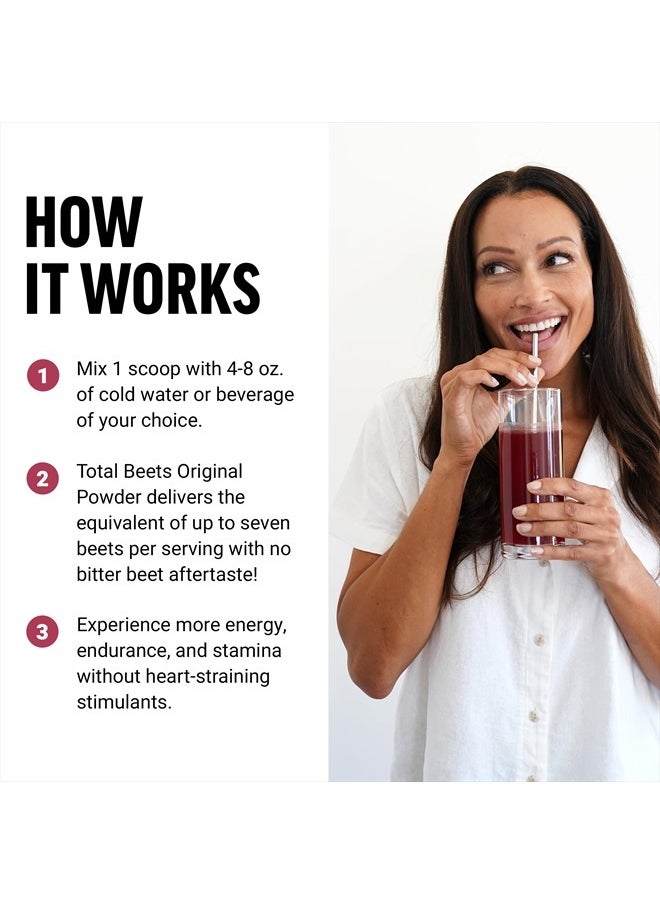 Force Factor Total Beets Superfood Beet Root Powder with Nitrates to Support Circulation, Blood Flow, Nitric Oxide, Energy, Endurance, and Stamina, Cardiovascular Heart Health Supplement, 30 Servings  - Image 4