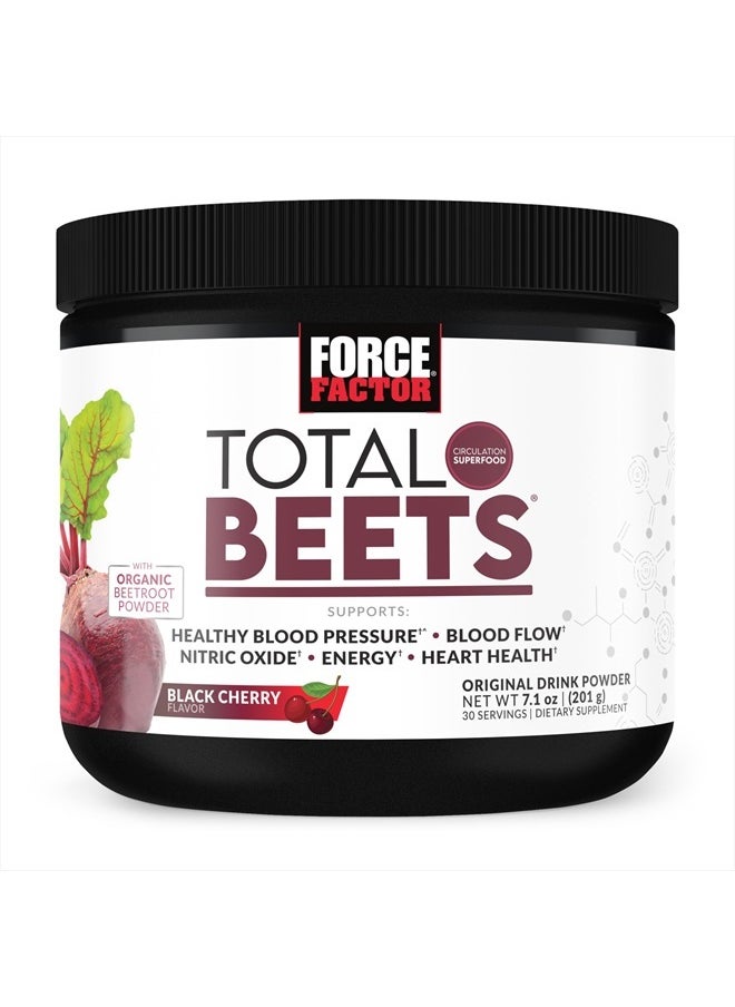 Force Factor Total Beets Superfood Beet Root Powder with Nitrates to Support Circulation, Blood Flow, Nitric Oxide, Energy, Endurance, and Stamina, Cardiovascular Heart Health Supplement, 30 Servings  - Image 1