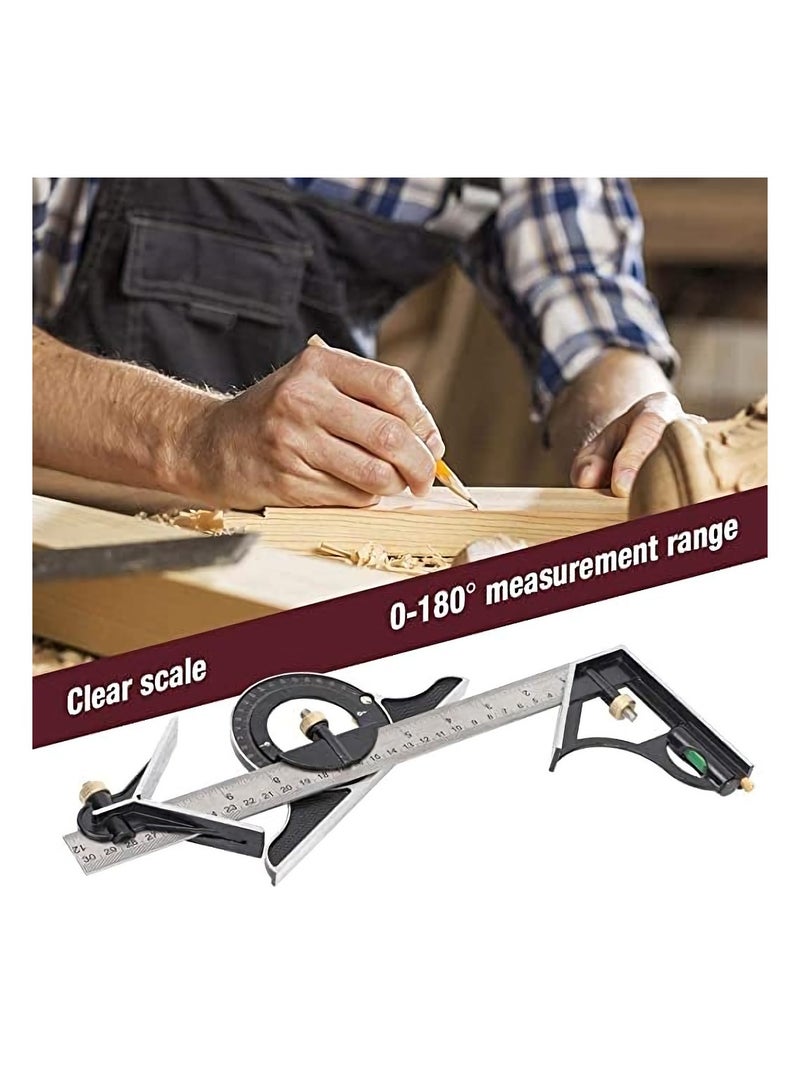 Stainless Steel 300MM Combination Angle Ruler Multi Function Measuring Tool for Precise Angles - Image 2