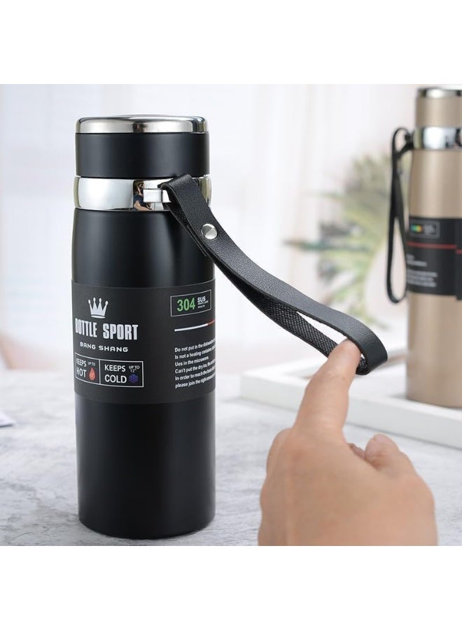 DENX DX2056 1000ml Stainless Steel Vacuum Insulated Water Bottle, Hot & Cold Thermos Flask with Tea Infuser, Double Wall Leakproof Reusable Bottle for Office, Gym, Travel & Outdoor Use - Image 2