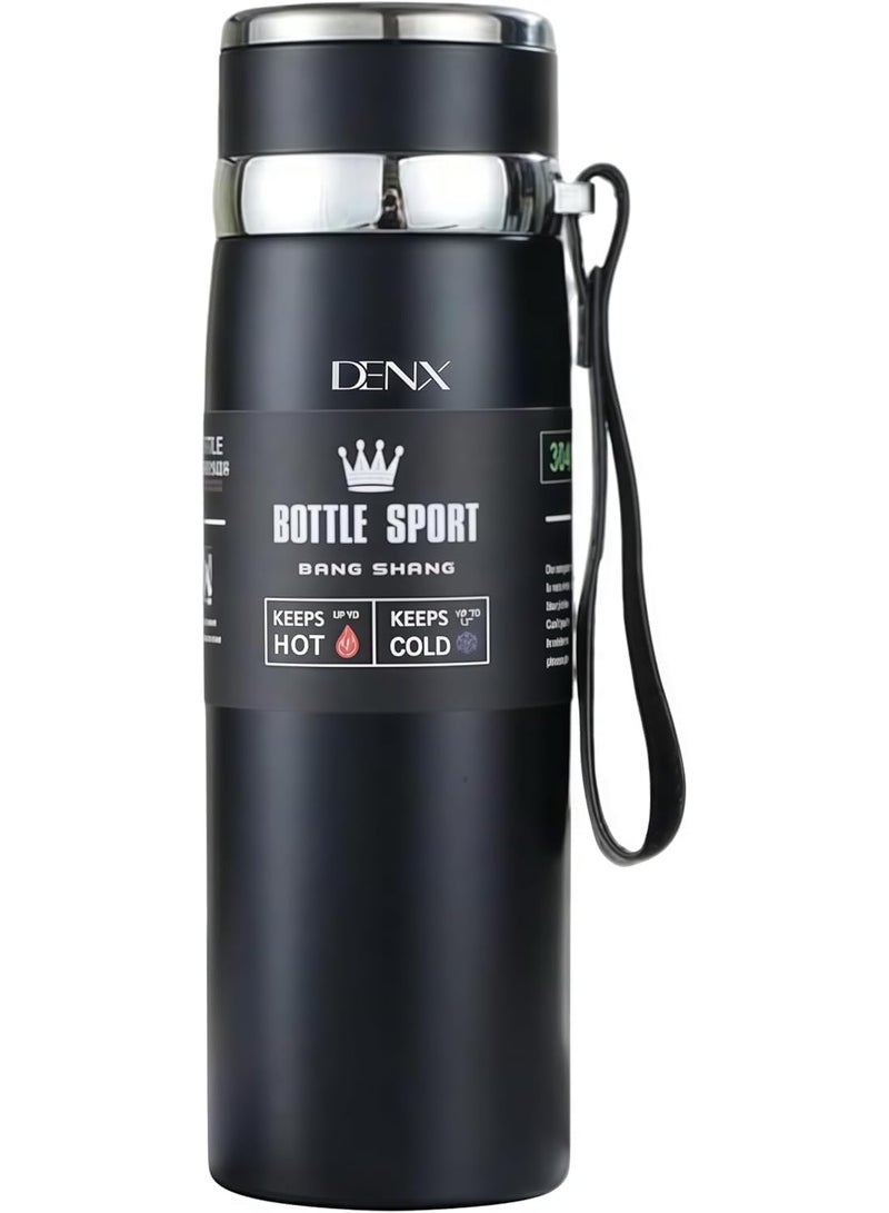 DENX DX2056 1000ml Stainless Steel Vacuum Insulated Water Bottle, Hot & Cold Thermos Flask with Tea Infuser, Double Wall Leakproof Reusable Bottle for Office, Gym, Travel & Outdoor Use - Image 1