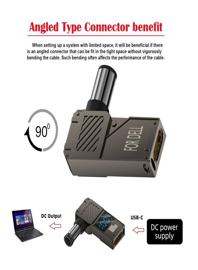 CY Adapter Type-C USB-C Input to DC 3.0x1.1mm Jack Smart LED Display 100W Output Power 20V 5A PD Charge 65W Adapter for Laptop - Image 2