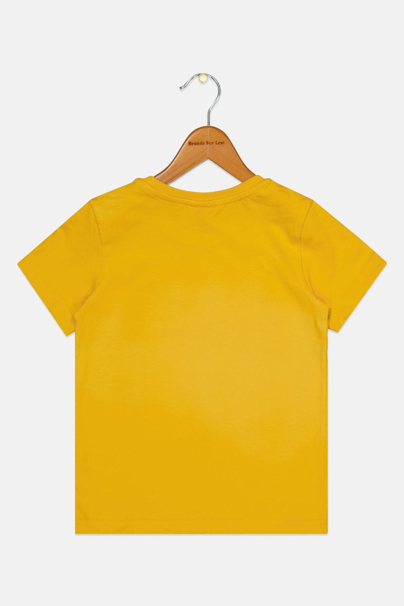 Hamleys Toddlers Boy Crew Neck Short Sleeve Graphic Print T-Shirt, Mustard - Image 2