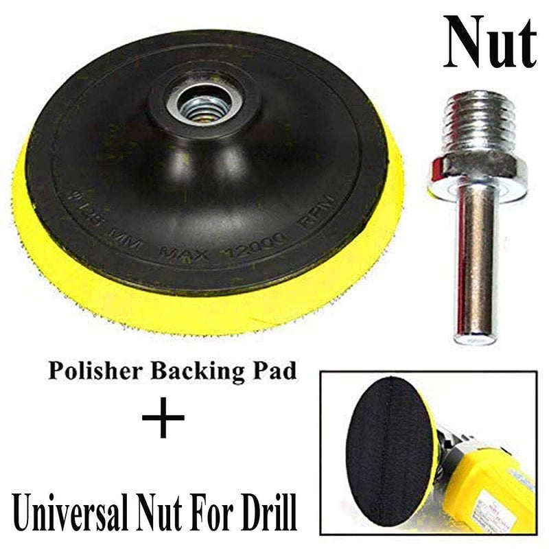 Diy Crafts CTDIYHI57488 7 Inch Backer Pad Polishing Buffing Plate Rubber M 44483 Drill Thread Kit Set 4 Inch Kit Backer Pad Universal Drill Nut - Image 3