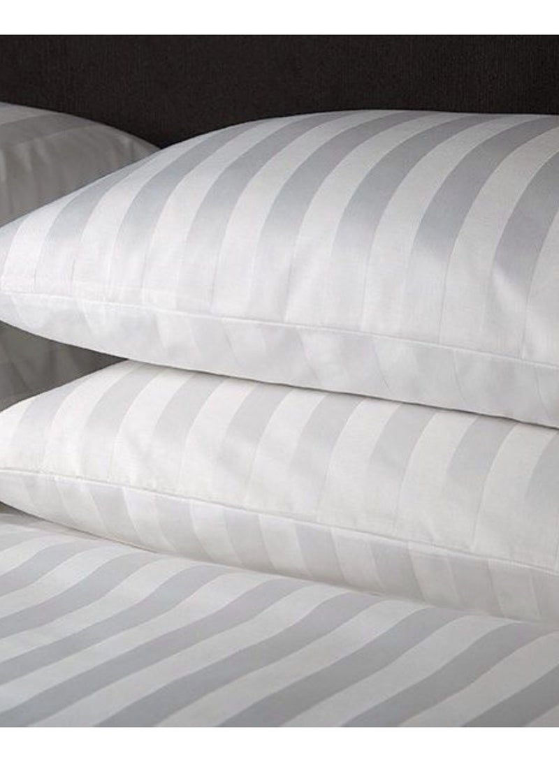 Pearl Coast Luxurious Stripe Duvet Cover Set | 3 pc White Bedding Set 1 Duvet Cover 0.5cm Stripe 230x220cm 2 Pillowcases 60x90+15cm  - Image 3