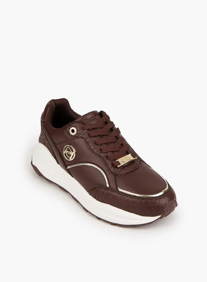 Paprika Textured Lace-Up Sneakers