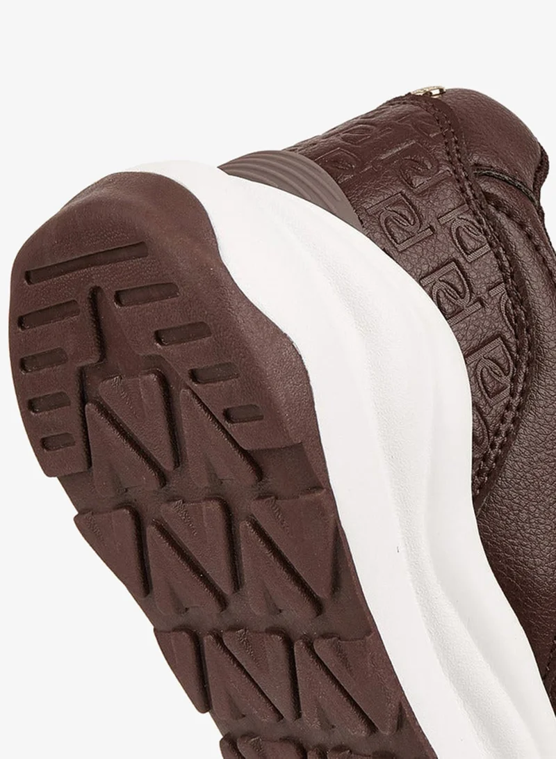 Paprika BROWN Textured Lace-Up Sneakers for Women | Best Price UAE
