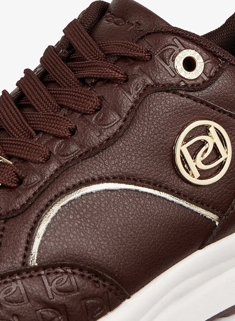 Paprika BROWN Textured Lace-Up Sneakers for Women | Best Price UAE